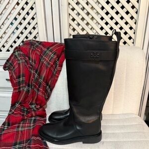 Tory Burch calf leather knee-high boots, size 7 1/2